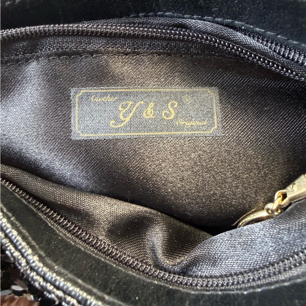 Vintage Black Metal Mesh Evening Bag Chain Strap | 90s Cocktail Purse - Picture 4 of 4